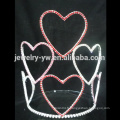 Hotsale Unique Heart Heart Pageant Tiara Crown Crystal Rhinestone Tiaras peigne pour les filles